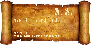 Miklósi Máté névjegykártya